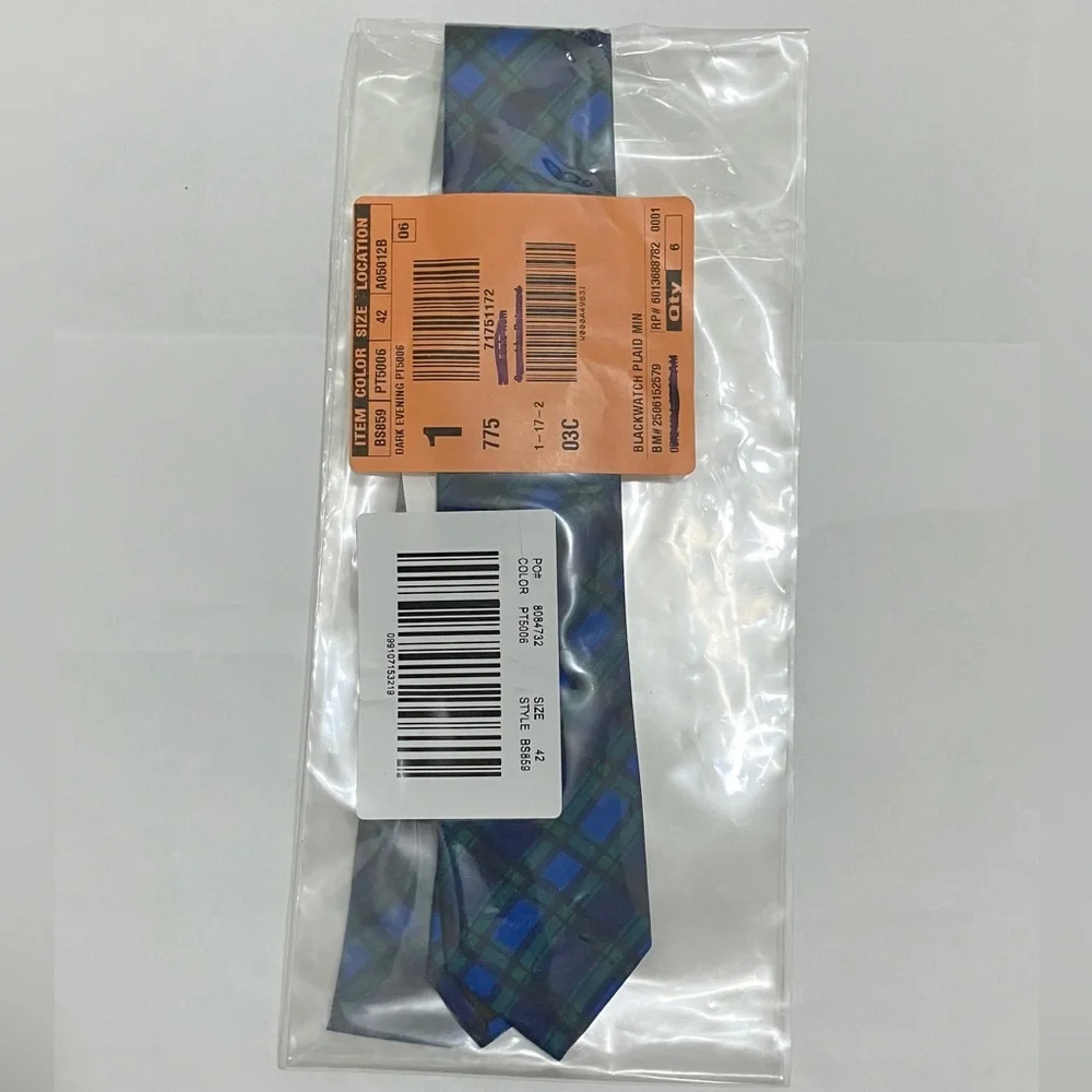NWT Crewcuts Black Watch Tartan Tie, Silk Plaid Preppy 42” Kids Boy Blue Green - Picture 12 of 13